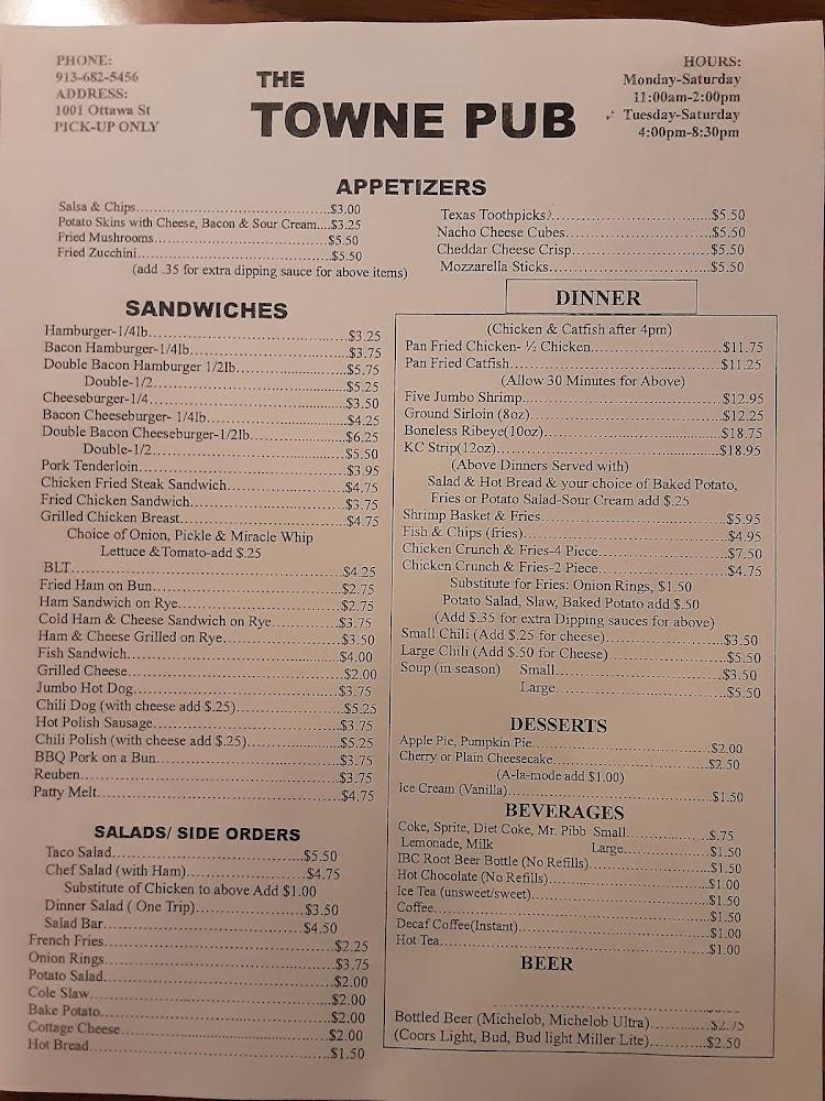Towne Pub Menu image 1